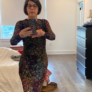 Leith body con dress size small multi colored